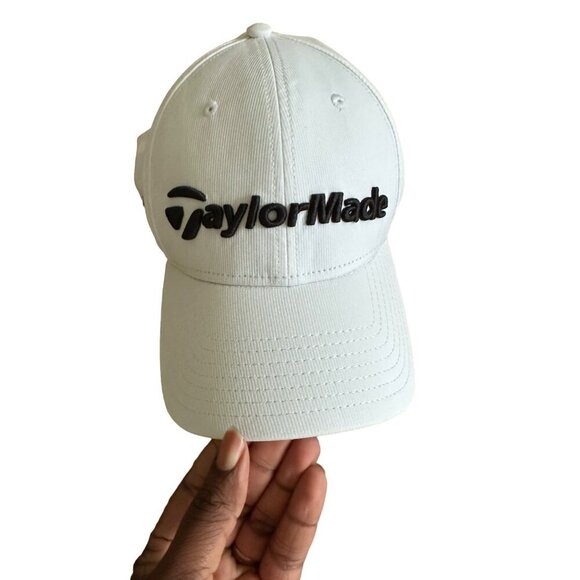 TaylorMade Golf Cap White OSFA Adjustable Strap Embroidered Logo - Picture 8 of 8